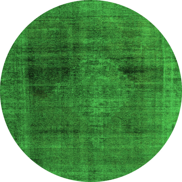 Round Abstract Green Modern Rug, abs2073grn