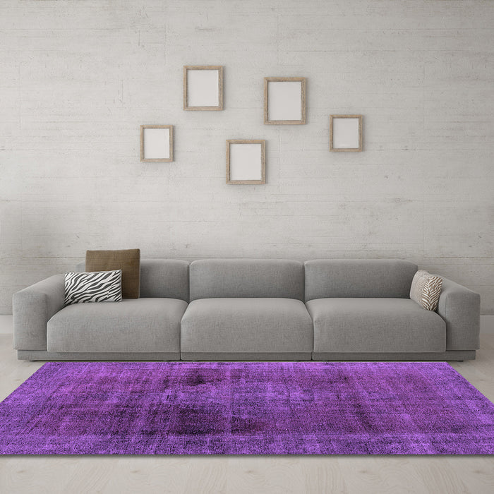 Machine Washable Abstract Purple Modern Area Rugs in a Living Room, wshabs2073pur