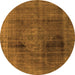 Round Abstract Orange Modern Rug, abs2073org