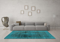 Machine Washable Abstract Light Blue Modern Rug, wshabs2073lblu