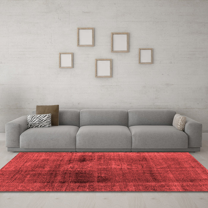 Modern Red Washable Rugs
