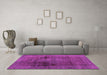 Machine Washable Abstract Pink Modern Rug in a Living Room, wshabs2073pnk