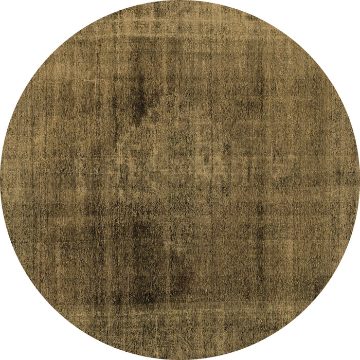 Round Abstract Brown Modern Rug, abs2073brn