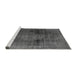 Sideview of Machine Washable Abstract Gray Modern Rug, wshabs2073gry