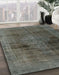 Machine Washable Abstract Western Charcoal Gray Rug in a Family Room, wshabs2073