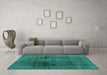 Machine Washable Abstract Turquoise Modern Area Rugs in a Living Room,, wshabs2073turq