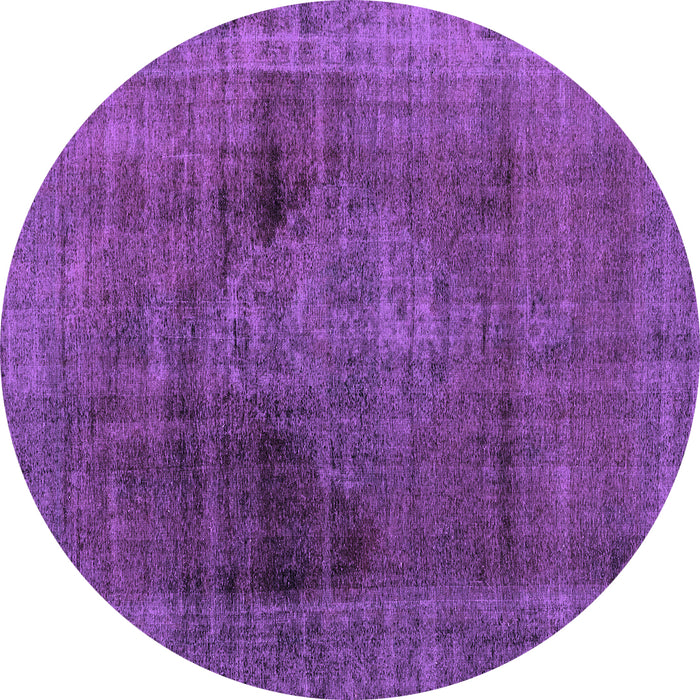 Round Abstract Purple Modern Rug, abs2073pur