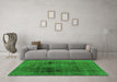 Machine Washable Abstract Green Modern Area Rugs in a Living Room,, wshabs2073grn