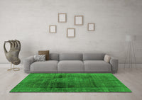 Machine Washable Abstract Green Modern Rug, wshabs2073grn