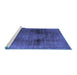 Sideview of Machine Washable Abstract Blue Modern Rug, wshabs2073blu