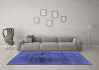 Machine Washable Abstract Blue Modern Rug, wshabs2073blu