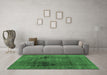 Machine Washable Abstract Emerald Green Modern Area Rugs in a Living Room,, wshabs2073emgrn