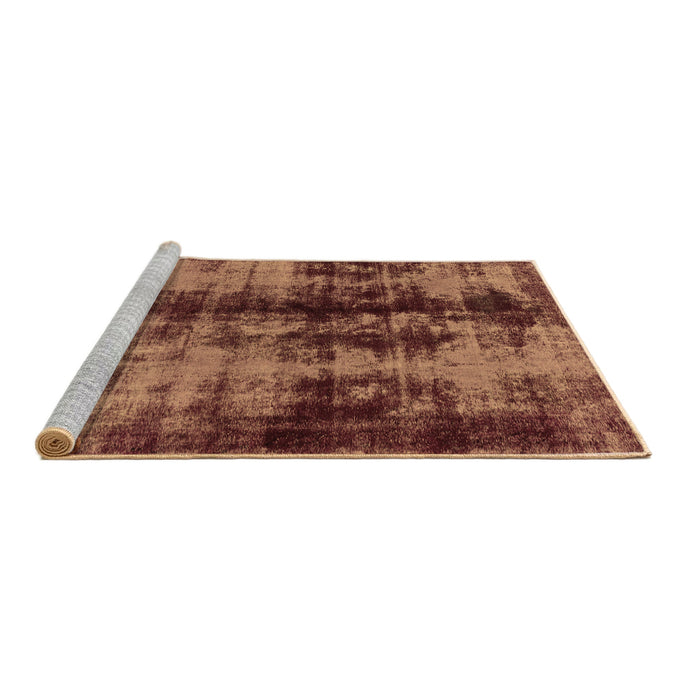 Sideview of Machine Washable Abstract Brown Modern Rug, wshabs2074brn