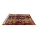 Sideview of Machine Washable Abstract Brown Modern Rug, wshabs2074brn