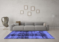 Machine Washable Abstract Blue Modern Rug, wshabs2074blu