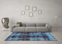 Machine Washable Abstract Light Blue Modern Rug, wshabs2074lblu