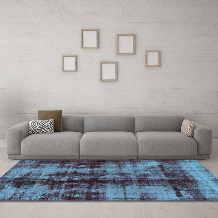 Machine Washable Abstract Light Blue Modern Rug in a Living Room, wshabs2074lblu