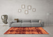 Machine Washable Abstract Orange Modern Area Rugs in a Living Room, wshabs2074org