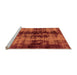 Sideview of Machine Washable Abstract Orange Modern Area Rugs, wshabs2074org