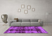 Machine Washable Abstract Purple Modern Area Rugs in a Living Room, wshabs2074pur