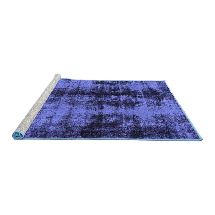 Sideview of Machine Washable Abstract Blue Modern Rug, wshabs2074blu