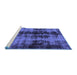 Sideview of Machine Washable Abstract Blue Modern Rug, wshabs2074blu