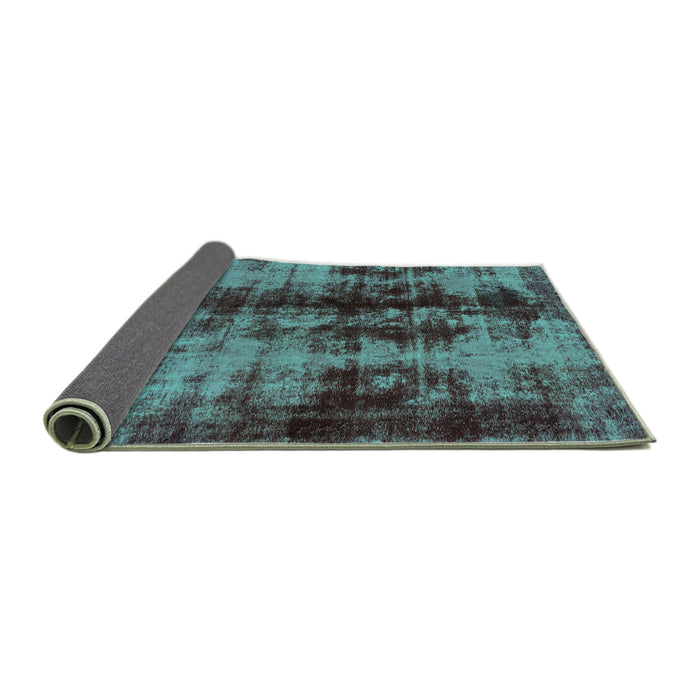 Sideview of Abstract Turquoise Modern Rug, abs2074turq