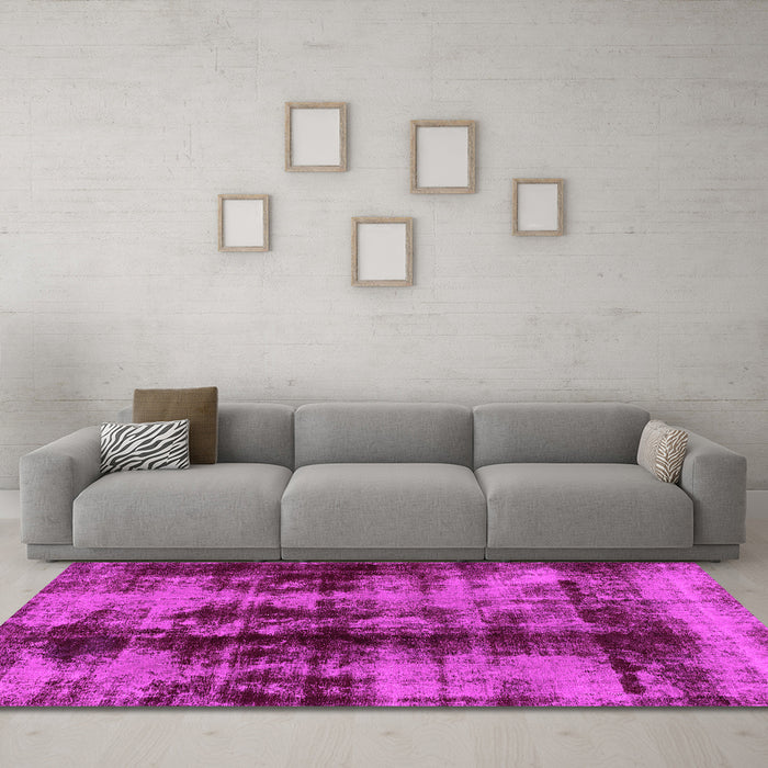 Machine Washable Abstract Pink Modern Rug in a Living Room, wshabs2074pnk