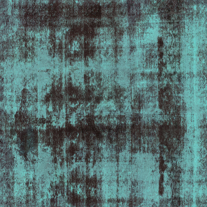 Square Abstract Turquoise Modern Rug, abs2074turq