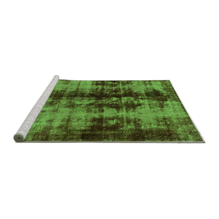 Sideview of Machine Washable Abstract Green Modern Area Rugs, wshabs2074grn
