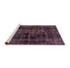 Sideview of Machine Washable Abstract Mauve Taupe Purple Rug, wshabs2075