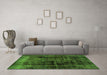 Machine Washable Persian Green Bohemian Area Rugs in a Living Room,, wshabs2075grn