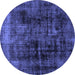 Round Persian Blue Bohemian Rug, abs2075blu