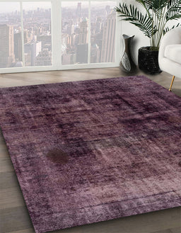 Machine Washable Abstract Mauve Taupe Purple Rug in a Family Room, wshabs2075