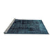 Sideview of Machine Washable Persian Light Blue Bohemian Rug, wshabs2075lblu