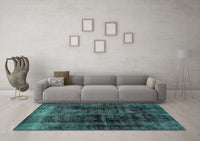 Machine Washable Persian Turquoise Bohemian Rug, wshabs2075turq