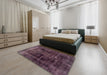 Machine Washable Abstract Mauve Taupe Purple Rug in a Bedroom, wshabs2075