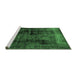 Sideview of Machine Washable Persian Emerald Green Bohemian Area Rugs, wshabs2075emgrn