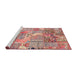 Sideview of Machine Washable Abstract Dark Salmon Pink Rug, wshabs2076