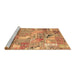 Sideview of Machine Washable Patchwork Brown Transitional Rug, wshabs2076brn