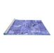 Sideview of Machine Washable Patchwork Blue Transitional Rug, wshabs2076blu