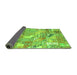 Sideview of Patchwork Green Transitional Rug, abs2076grn