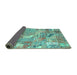 Sideview of Patchwork Turquoise Transitional Rug, abs2076turq