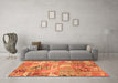 Machine Washable Patchwork Orange Transitional Area Rugs in a Living Room, wshabs2076org