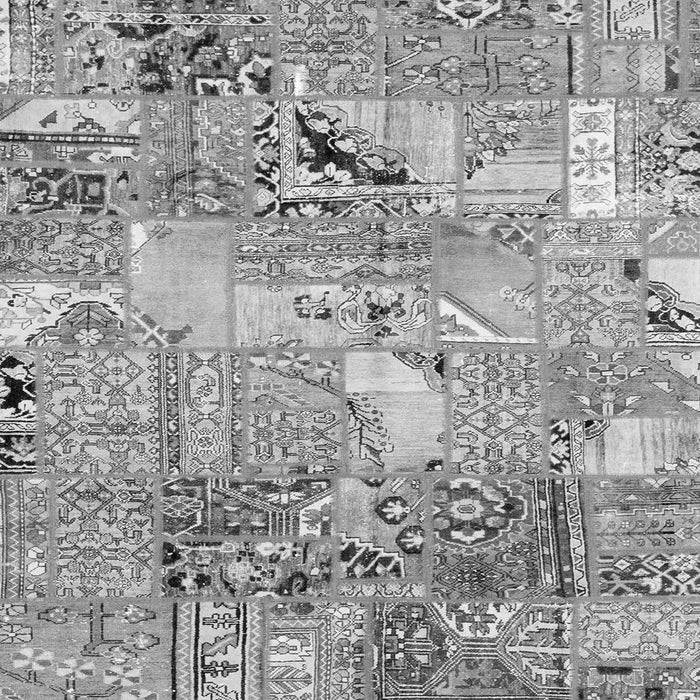 Square Machine Washable Patchwork Gray Transitional Rug, wshabs2076gry