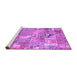 Sideview of Machine Washable Patchwork Purple Transitional Area Rugs, wshabs2076pur