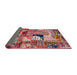 Sideview of Abstract Dark Salmon Pink Patchwork Rug, abs2077