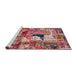 Sideview of Machine Washable Abstract Dark Salmon Pink Rug, wshabs2077