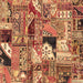 Square Patchwork Brown Transitional Rug, abs2077brn