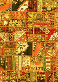 Patchwork Yellow Transitional Rug, abs2077yw